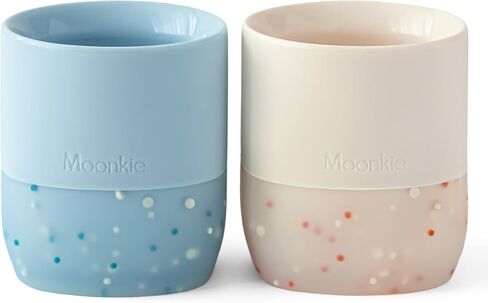 Moonkie Baby Training & Sippy Cup Set | 4 Months+ | Baby-Led Weaning Essential | Gift (Mint Cup Set, 2 Pack) in Saudi Arabia