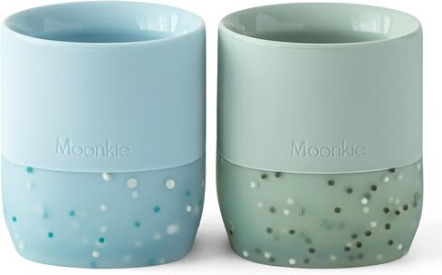 Moonkie Baby Training & Sippy Cup Set | 4 Months+ | Baby-Led Weaning Essential | Gift (Mint Cup Set, 2 Pack) in Saudi Arabia