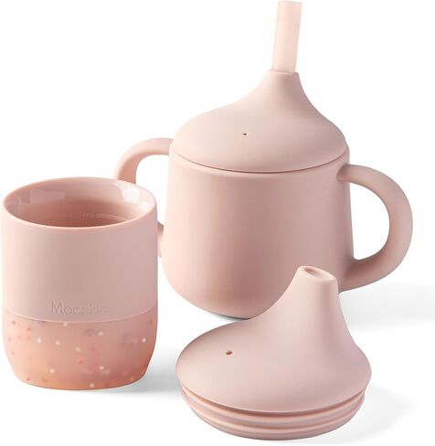 Moonkie Baby Training & Sippy Cup Set | 4 Months+ | Baby-Led Weaning Essential | Gift (Mint Cup Set, 2 Pack) in Saudi Arabia