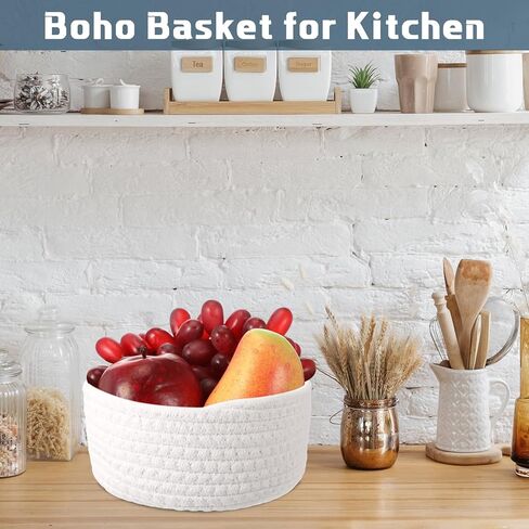 Boao 4 PCS تخزين صغير الحبل القطن السلال المنسوجة للهدايا الفارغة بوهو الرف خزانة الصناديق هدية لطيفة طفل سلة الحضانة صناديق ديكور لغرفة غرفة المعيشة (بني) in Kuwait