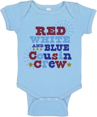 TATY Kids Red White And Blue Cousin Crew Baby Infant Bodysuit in Kuwait