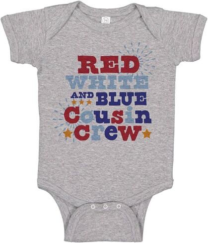 TATY Kids Red White And Blue Cousin Crew Baby Infant Bodysuit in Kuwait