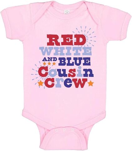 TATY Kids Red White And Blue Cousin Crew Baby Infant Bodysuit in Kuwait