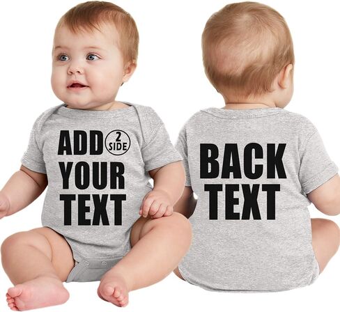 NACRE APPAREL Custom Baby Bodsuits for Boy Girl Add Your Text 2 Sides Personalized Infant Bodysuit in Kuwait