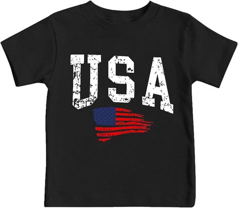 USA American Flag Dirtts Little Kids Boys Girls 4th of July Thirt Thirt Toddler Summer Summer Summer in Kuwait