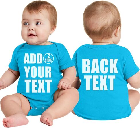 NACRE APPAREL Custom Baby Bodsuits for Boy Girl Add Your Text 2 Sides Personalized Infant Bodysuit in Kuwait