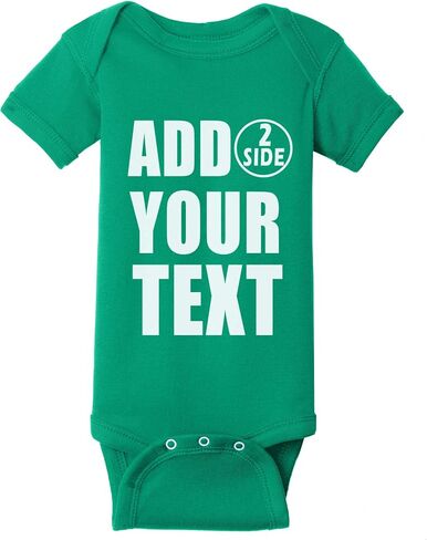 NACRE APPAREL Custom Baby Bodsuits for Boy Girl Add Your Text 2 Sides Personalized Infant Bodysuit in Kuwait