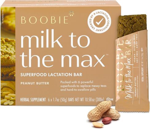 Boobie Bar Superfood Oatmeal Chocolate Chip Lactation Bar for Breastfeeding Moms to Increase Milk Supply | #1 Selling Lactation Snack Bars | Vegan, Fenugreek-Free, Gluten-Free, Dairy-Free (12 Bars) in Kuwait