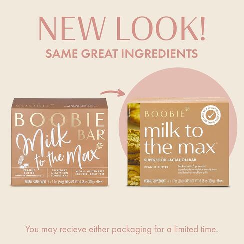 Boobie Bar Superfood Oatmeal Chocolate Chip Lactation Bar for Breastfeeding Moms to Increase Milk Supply | #1 Selling Lactation Snack Bars | Vegan, Fenugreek-Free, Gluten-Free, Dairy-Free (12 Bars) in Kuwait