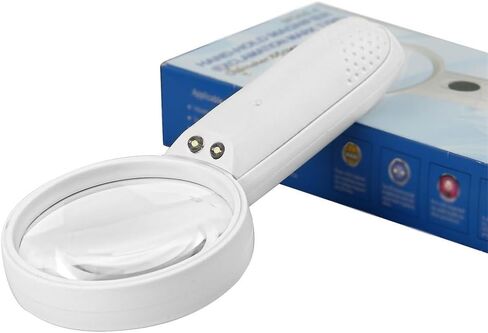 JSEIAJB Magnifier with LED Light Handheld Plastic Frame Glass Lens Reading Magnifying Glass in Saudi Arabia