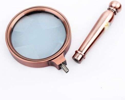 JSEIAJB Large Lens Handheld Magnifier Magnifier Reading Map Newspaper Handle Magnifying Glass(White-Patch Five-Pointed star4) in Saudi Arabia