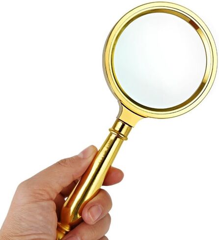 JSEIAJB Large Lens Handheld Magnifier Magnifier Reading Map Newspaper Handle Magnifying Glass(White-Patch Five-Pointed star4) in Saudi Arabia