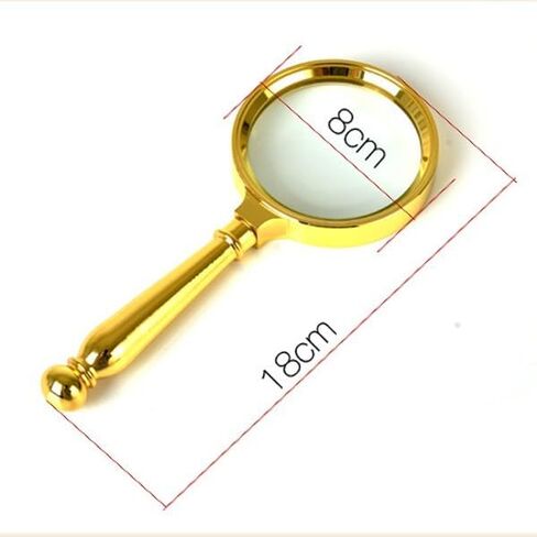 JSEIAJB Large Lens Handheld Magnifier Magnifier Reading Map Newspaper Handle Magnifying Glass(White-Patch Five-Pointed star4) in Saudi Arabia