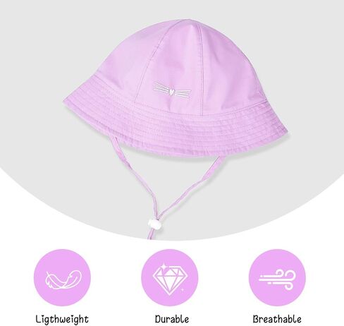 Baby Girl Sun Hat Foldable Wide Brim Toddler Cat Bucket Hat Summer UPF50+ Sun Protection Beach Cap Hats for Kids in Saudi Arabia