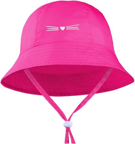 Baby Girl Sun Hat Foldable Wide Brim Toddler Cat Bucket Hat Summer UPF50+ Sun Protection Beach Cap Hats for Kids in Saudi Arabia