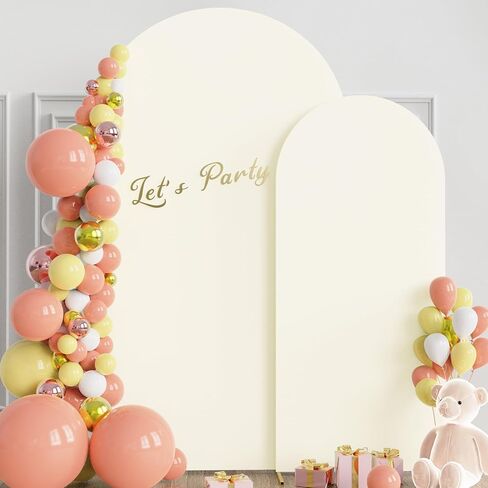 Wokceer Wedding Arch Backdrop Stand and Cover Set of 2,Arch and Black Cover | 7.2FT,6FT Gold Metal Arch Stand with Arch Cover Black for Birthday Party Wedding Ceremony Bridal Baby Shower Event Decor in Saudi Arabia