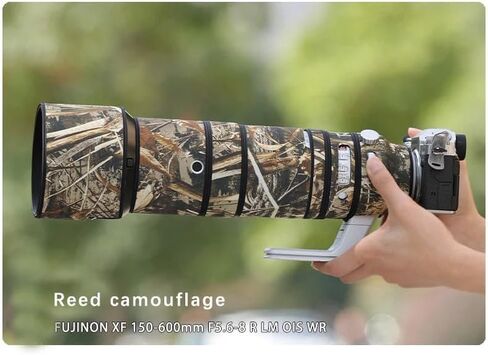 CHASING BIRDS Camouflage Waterproof Lens Coat for FUJIFILM XF 150-600mm F5.6-8 R LM OIS WR Rainproof Lens Protective Cover (Reed Camouflage) in Kuwait
