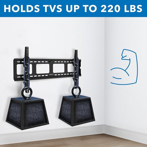حامل تثبيت على الحائط للتلفزيون قابل للإمالة من Mount-It لشاشات LCD مسطحة مقاس 32-60 بوصة أو LED أو OLED أو 4K أو بلازما - سعة 175 رطلًا، ملف تعريف 1.5 بوصة، الحد الأقصى VESA 600x400 (MI-318B)، أسود، 60 in Saudi Arabia