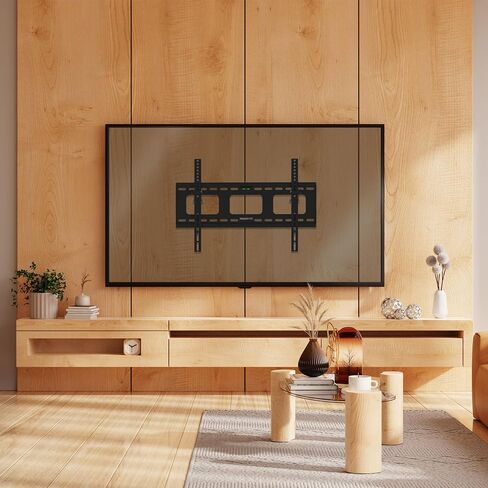Mount-It! Heavy-Duty Fixed Tilt TV Wall Mount for 43–90 Inch Flat Screen TVs | Low Profile 1.5" Slim Design | VESA 100x100 to 800x600 | 220 lb Capacity | 8° Downward Tilt | 16"/24" Stud Installation in Kuwait