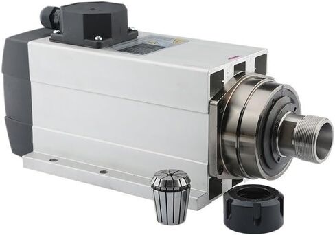 Spindle 4.5KW 220V/380V Air-Cooled Spindle Motor ER32 Chuck 4 Bearings Square Spindle Mounting Flange CNC Router Carving Milling Tools(4.5kw ER32 380V) in Saudi Arabia