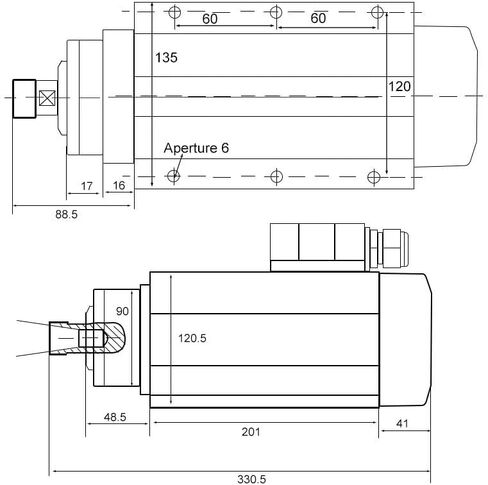 Spindle 4.5KW 220V/380V Air-Cooled Spindle Motor ER32 Chuck 4 Bearings Square Spindle Mounting Flange CNC Router Carving Milling Tools(4.5kw ER32 380V) in Saudi Arabia