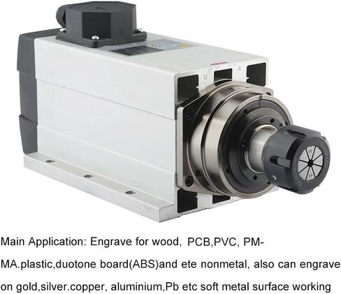 Spindle 4.5KW 220V/380V Air-Cooled Spindle Motor ER32 Chuck 4 Bearings Square Spindle Mounting Flange CNC Router Carving Milling Tools(4.5kw ER32 380V) in Saudi Arabia