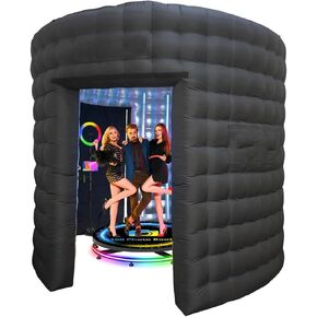 360 Photo Booth العلبة - عرض 10 أقدام ، خلفية جدار مقصورة الصور مع ضوء RGB LED ، للإعلان ، الحانات ، مراكز التسوق ، الأحداث ، المعارض التجارية