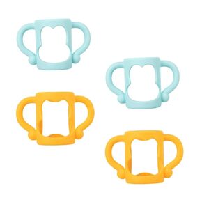 Sosoport 4Pcs Silicone Feeding Bottle Handles Ergonomic Non Slip Design for Easy to Milk Bottles Promotes Independent Drinking
