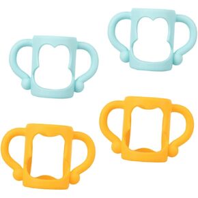 VANZACK 4Pcs Silicone Feeding Bottle Handle Non Slip Removable Design for Bottles Comfortable Grip Easy to Clean Flexible and Durable Suitable for Bottle