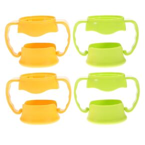 Toyvian 4sets Bottle Handle Grips Nursing Bottle Holder Base Ergonomic Design for Comfort Easy Transition to Independent Drinking for Newborns