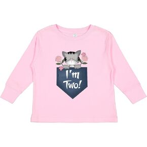 inktastic I'm 2 Years Old Kitty Cat 2nd Birthday Toddler Long Sleeve T-Shirt