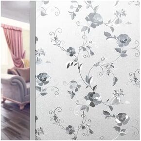 Window Clings Window Film Glue-Free Frosted Glass Film Bathroom Window Static Film Living Room Balcony Decorative Window Film Privacy Window Film(B,90 * 300 cm)