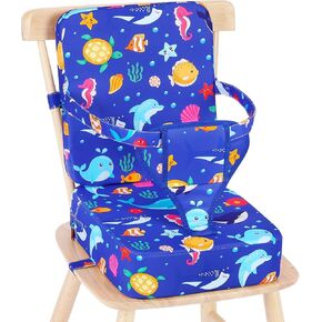 Toddler Booster Seat for Kitchen Chair, Non-Slip Bottom Dining Table Booster Seat with Backrest and Adjustable Straps, Portable Eating Travel Increasing Cushion in Kuwait