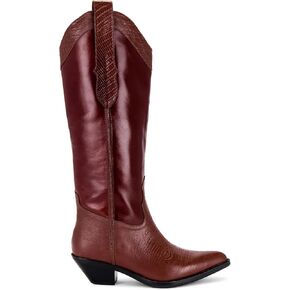 Knee High Cowgirl Boots for Women Platform Block Pointed Toe Casual Fashion Embroidered Boots