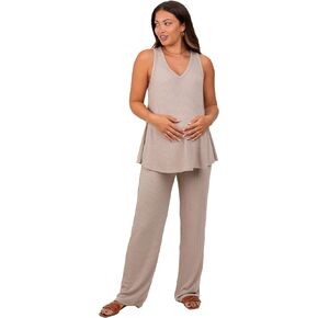 PinkBlush Rib Knit Tank and Pant Maternity Set