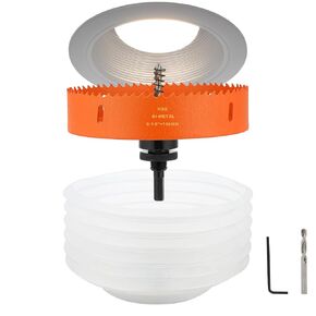 4-1/4 Hole Saw for Recessed Lights, 4.25 Inch Bi-Metal Hole Cutter Kit with Dust Bowl Catcher for Led Recessed Lighting 4 Inch, Ceiling, Wood, Drywall and Plastic
