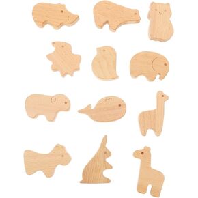 Homoyoyo 12pcs Cute Wooden Animal Cabinet Knobs Decorative Drawer Pulls for Dresser Versatile Designs for Boy Girl Rooms Easy Installation Wood Material