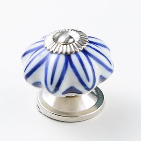 Vintage Round Ceramic Handle Modern Furniture Cabinet Drawer Pull Head Print Foreign Trade Ceramic Handle European Style - (Color: Printing 7)