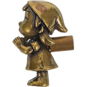 DOITOOL Vintage Brass Door Knob for Kids' Cabinets Dresser Pulls for Girls' Room Decor