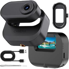 Mini Body Camera, 1080p Wearable Thumb Size Cam with Charging Case, Portable Camcorder with Motion Detection, Photo Shooting, Video Recording for Surveillance, Traval, Sport, Waterproof, Black