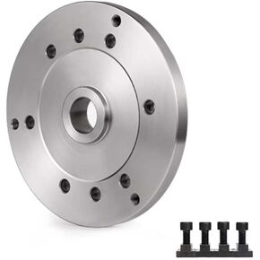 RATTMMOTOR 125MM Lathe Chuck Connection Flange, 4 or 6 Mounting Holes, CNC 4th Axis or 5th Axis Adapter Flange for Front Mounted 3 Jaw Self Center Chuck (50mm Positioning Hole)