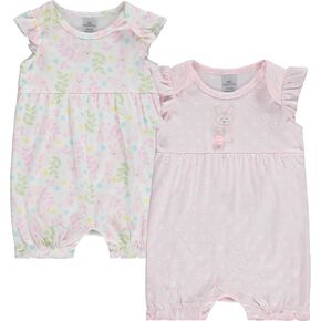 Cudlie 2-Pack Baby Girlmers-القطن الناعم ، الراحة اليومية
