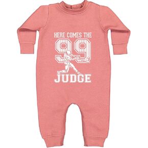 Here Comes The Judge 99 NY Baseball Infant Fleece Rompers, Warm, Adorable