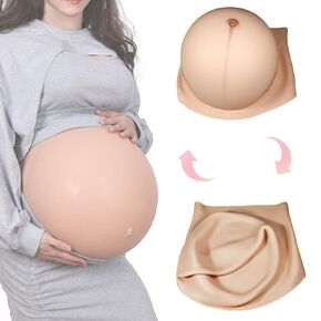 DlY Inflatable Fake Pregnant Belly for 3-10Months, Silicone Fake Pregnancy Belly Twins (#01, S)