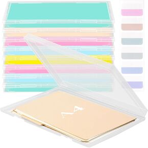 8" x 10" Photo Storage Box with Label Sticker - 8 Pack Photo A4 Paper Large Clear Plastic Organizer Holder with Buckle Portable Protecter for Files, Crafts, Picture, Scrapbook Office Supplies