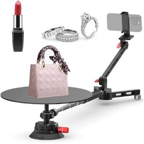 Rotating Camera Slider Device with 110cm Retractable Pole, 360° Professional Photography Turntable for Product & Event Shooting