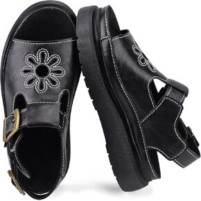 Platform Sandals for Women Chunky Ankle Buckle Casual Open Toe Comfortable Flower Decoration Fisherman Sandals
