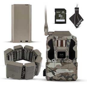 TACTACAM Reveal Ultra Cellular Trail Camera – 4K Photo, 1080P Video, Live Streaming, GPS, Low-Glow/No-Glow Flash, LTE – Includes Battery Belt, Rechargeable Battery, SD Card, & Cleaning Cloth