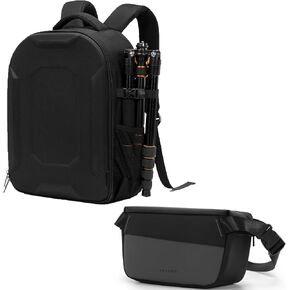 YaKuss Y19 L Hard Shell Camera Backpack, Y37 S Leather Coating Camera Sling Bag For Canon Nikon Sony SLR DSLR and Accessories