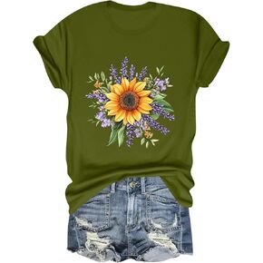 Shirts for Women Summer Outfits Going Out Tops Shirt Trendy Womens Short Sleeve Blouses for Women Womens Basic Tees